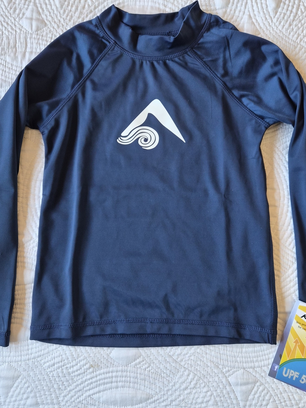 NWT Kanu Surf Navy Rash Guard Long Sleeve Size 6 SPF 50
